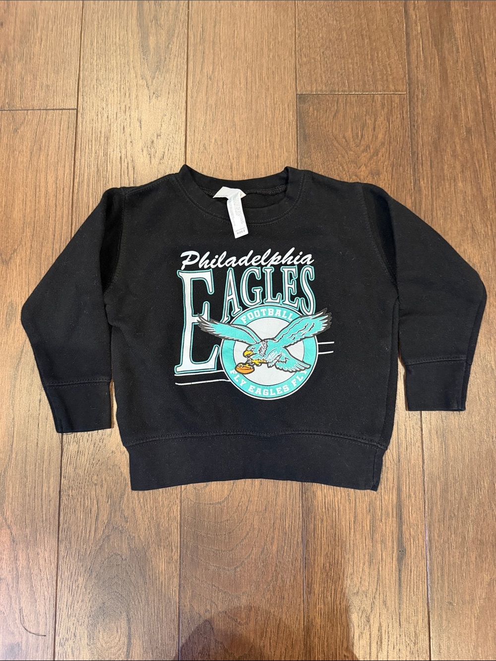 Kids Black Philadelphia Eagles Crewneck Sweatshirt Size 2 - C39-232